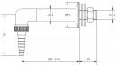 Выпускной патрубок для воды под углом 90